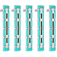 Potenciómetro deslizante de 5 Piezas Faders Mezcladores de 75 mm B10K Fader Mezclador deslizante Recto de Doble Canal…